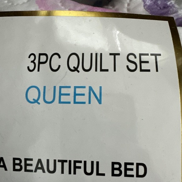 New Naples Collection Vintage Queen Sz Quilted Bedspread 2 Pillow Shams - Picture 6 of 8